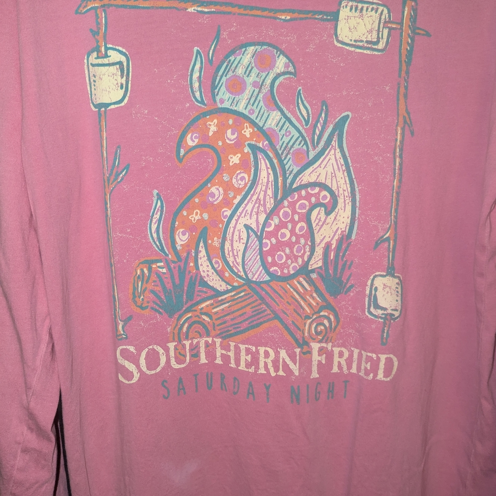 Southern Fried Cotton Pink Long Sleeve Tee